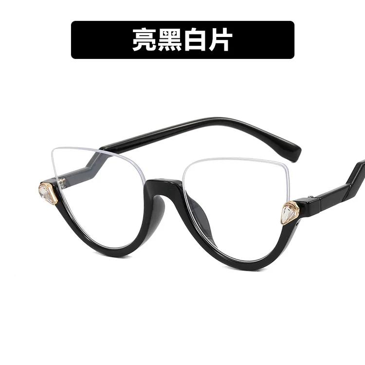 New Women's Half Frame Cat Eye Sun Glasses Women Classic Vintage Sun Glasses Summer Outdoor Travel Eyewear UV400