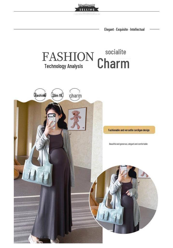 2026 Spring Korean Style Slimming Cardigan & Camisole Dress Set