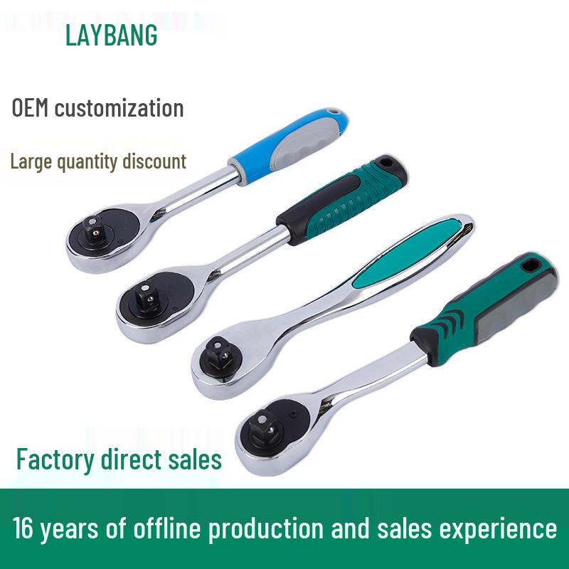 72-Tooth Quick Ratchet Wrench: Large, Medium, Small Bi-directional Socket Head for Auto Repair