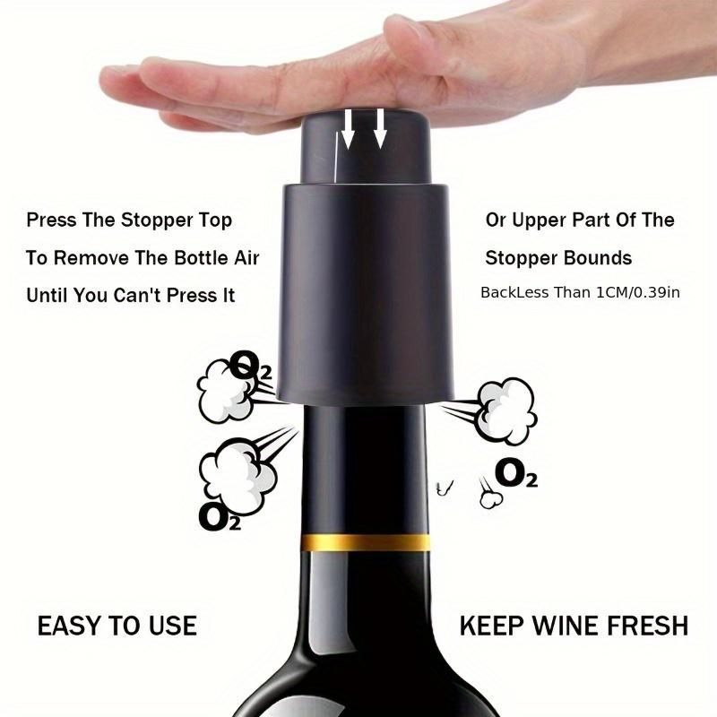 Cordless Automatic Wine Bottle Opener Battery Operated with One-Click Button Easy Cork Removal ,Vacuum Pump Wine Saver Cap Stopper Date Scale Record
