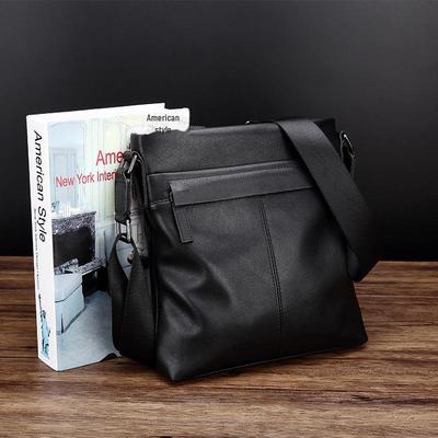 Geantă de umăr verticală tip mesager din piele naturală pentru bărbați Shihua Eden - Rucsac Trendy coreean Business Casual