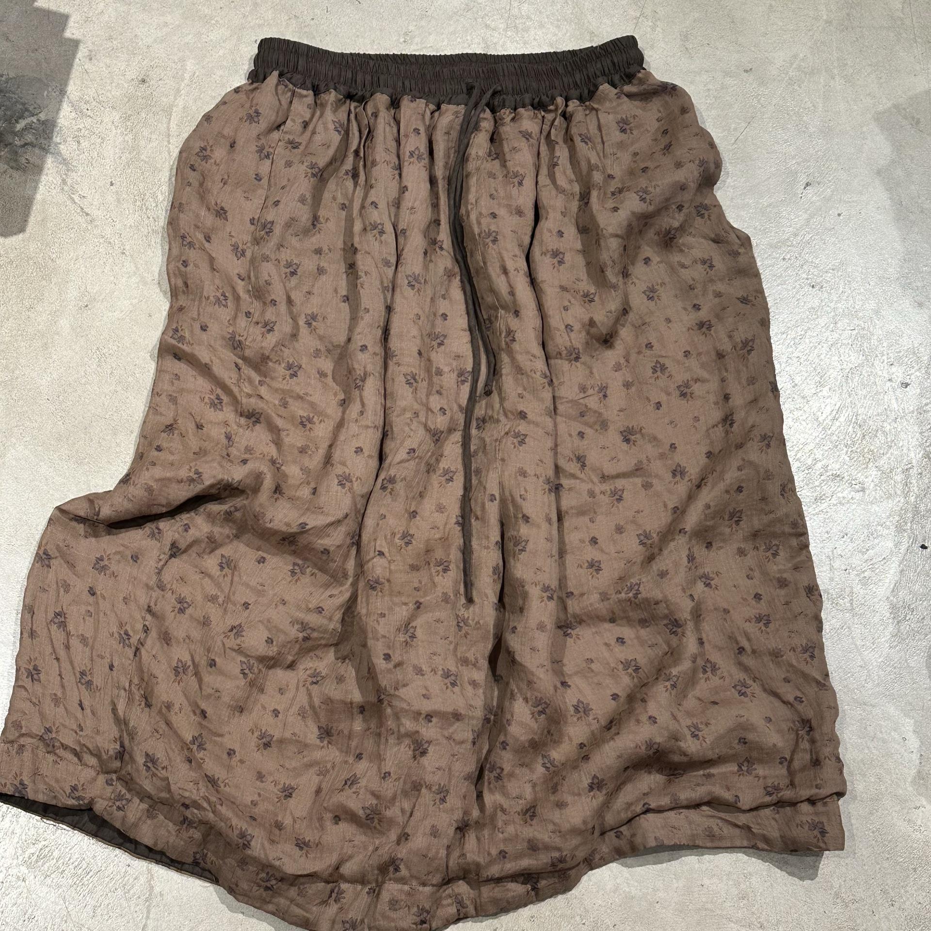 

Johnature Women Vintage Wide Leg Pants Elastic Waist Autumn Loose Trousers High Quality With Lining Long Pants One Size хаки