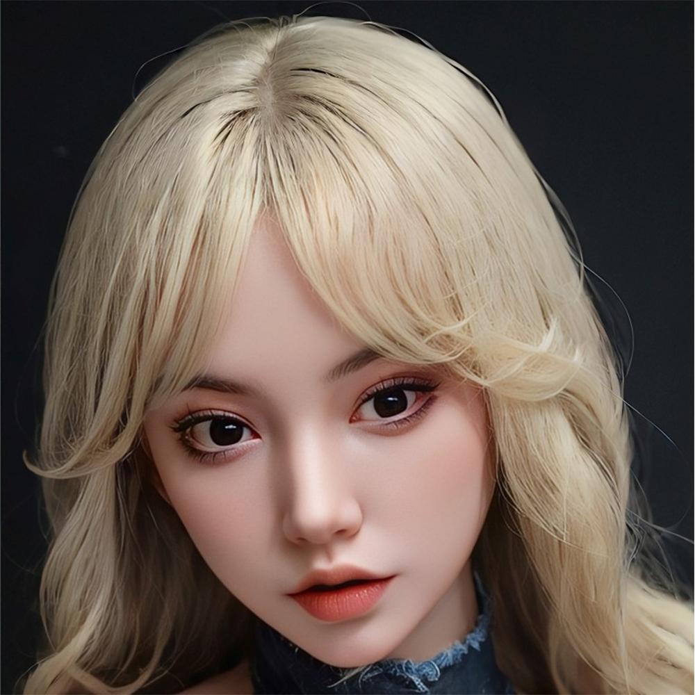 Hode med realistisk oral funksjon 100% silikon Kompatibelt med 130-180cm sexdukker M16 gjengegrensesnitt Parykk & Implant hårvalg 3kg