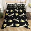 Boho Dragonfly King Queen Duvet Cover Cute Flower Love Heart Bedding Set Watercolor Floral Rustic Style Polyester Quilt Cover