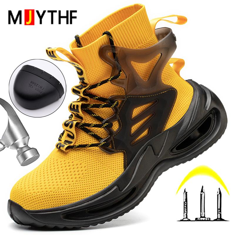 Fashion Sneakers Men Boots Steel Toe Shoes Work Boots Safety Shoes Men Puncture-Proof Protection Shoes Work Sneakers Security