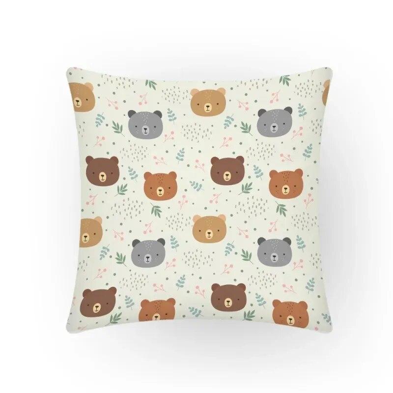 Gift Cartoon Household Products Cute Bear Animal Decoration Bedroom Gamer Pillow Cover Square