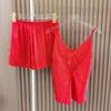 Women's Pajamas Summer Sexy K-style Thin Loose and Cute Ice Silk Strap Night Dress Shorts Two-piece Set Home Wear