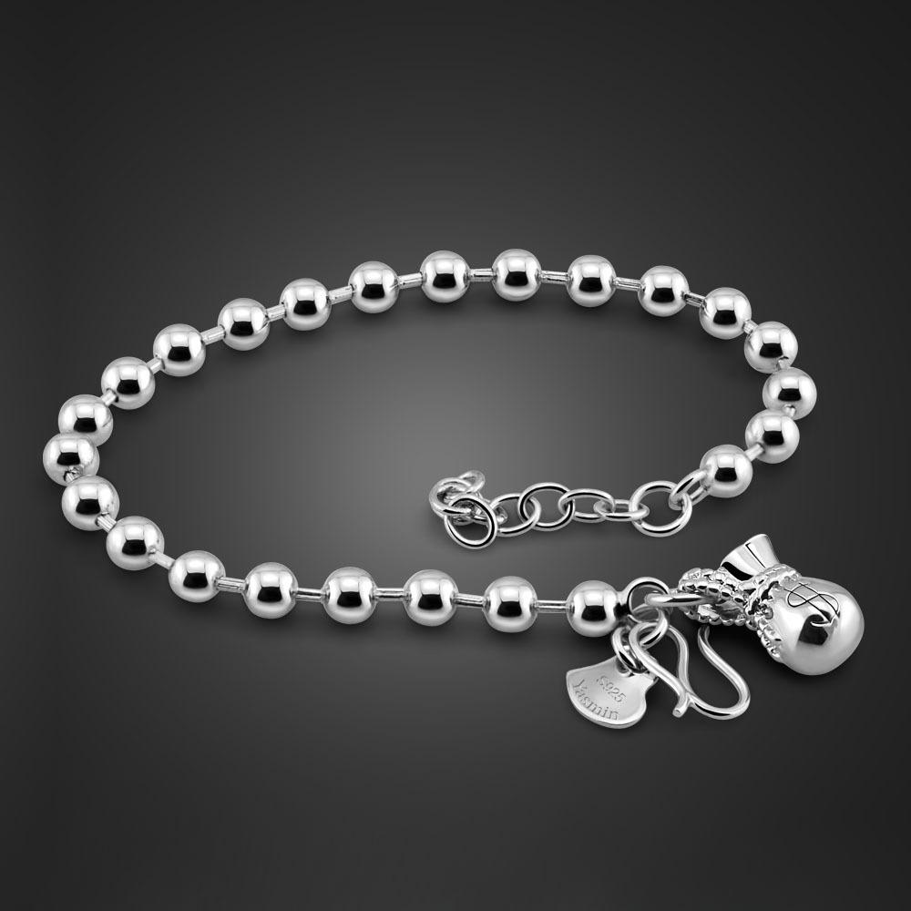 Retro Round Bead Lucky Bag Bracelet Simple Women'S Electroplated Platinum Versatile Money Bag Jewelry
