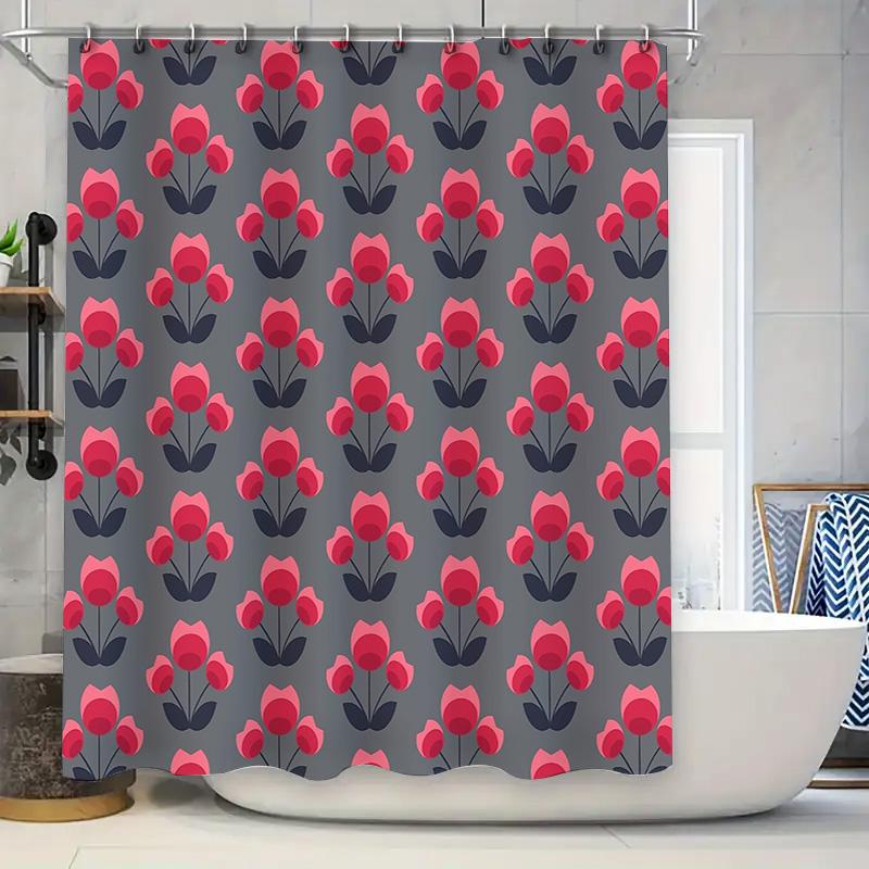 

Floral Shower Curtain Botanical Print Nature Bathroom Decor Modern Farmhouse Style Waterproof Fabric Backdrop Vintage Aesthetic W60H190(CM)-1 Pcs