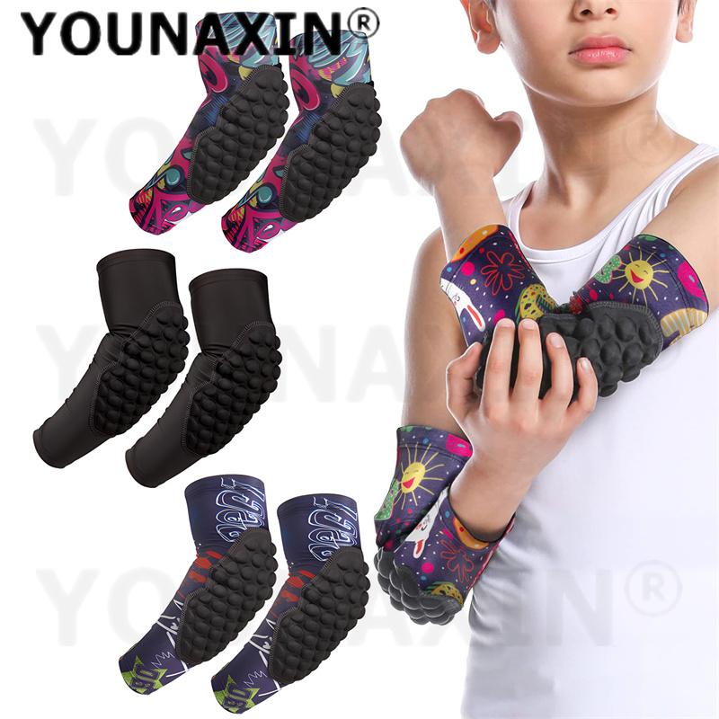 1 Pair Unisex Boy Running Basketball Arm Guard Sleeve Brace Child Football Baseball Girl's Cycling Sports Support Elbow Pad