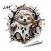 Removable PVC Decal Halloween Spider Decorative Sticker for Car, Broken Hole Effect Dog Cat Owl Self-Adhesive Sticker, Waterproof Holiday Party