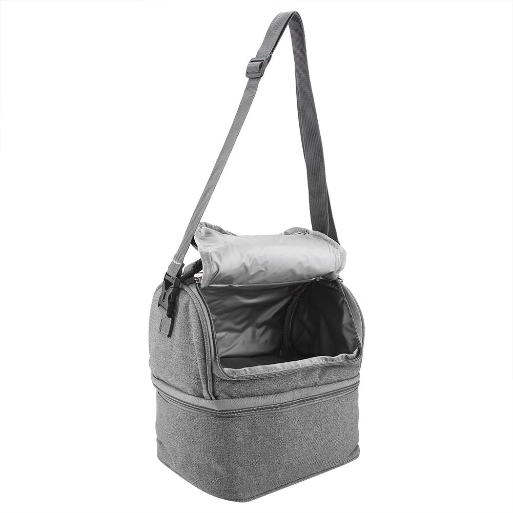 7L Portable Double Layers Insulated Bento Bag Lunchbox Tote for School Office Picnic