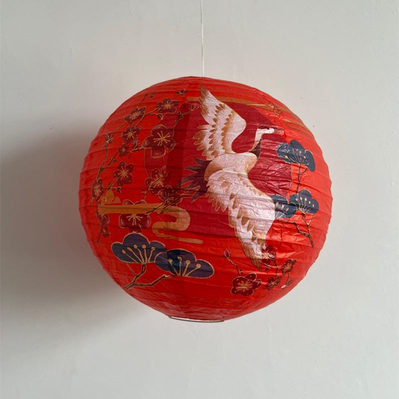 Double Happiness Chinese Wedding Room Decoration Set with Lanterns & Honeycomb Ornaments for Bedroom Photo Props