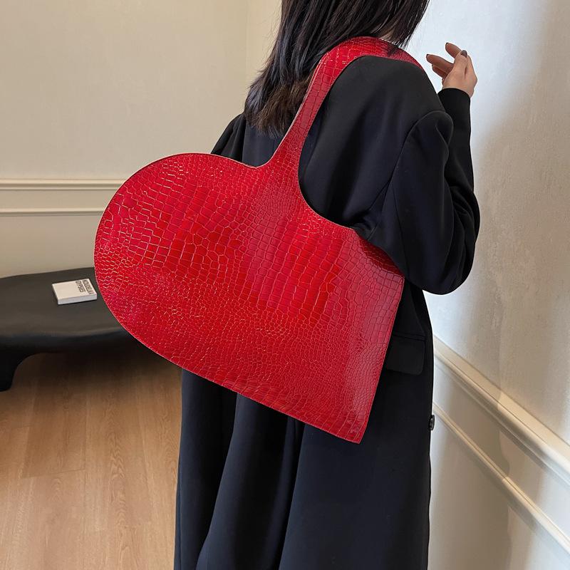 

2025 new underarm bag, high-end big bag, personalized creative love, hand bag, portable shoulder bag 51*3*30 бордовый