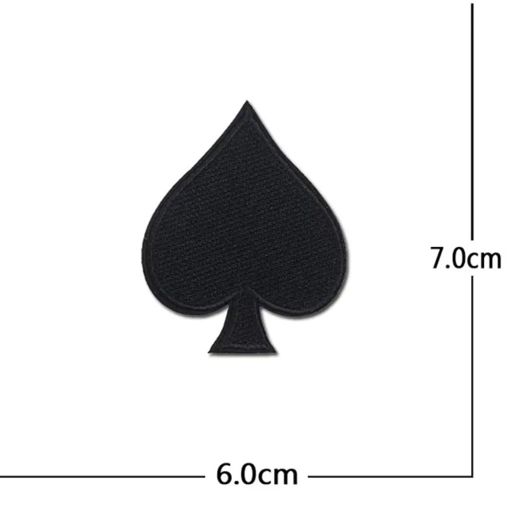 8pcs Poker Cards Embroidery Patches Red Heart Patches Spades Poker DIY Iron On Patches Handmade Clothes Stickers