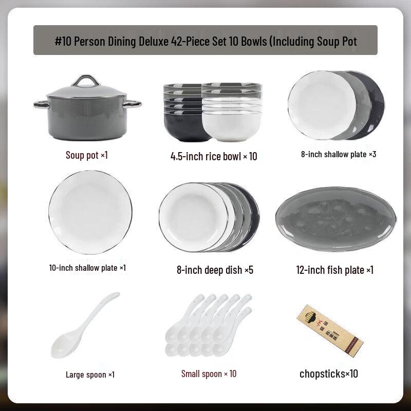 SONICE Mo De Lan Ka 20-Piece Gold Rim Ceramic Dinnerware Set