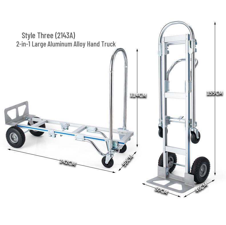 Aluminum Alloy Foldable Heavy Duty Hand Truck - High Load Capacity Warehouse Trolley