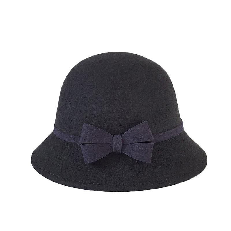 Weibliche Fedoras Wolle Hut Erwachsene Winter Warme Fedoras Hüte Breiter Krempe Fischer Kappe Herbst Winter Becken Kappe Elegante Bogen kappe B-8788