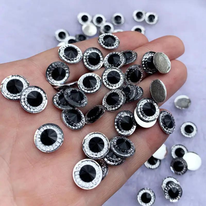 

80pcs 12mm Crystal Rhinestone two-tone Rhinestones diy Circular Flat back Resin Handicraft for Wedding Decoration -A67