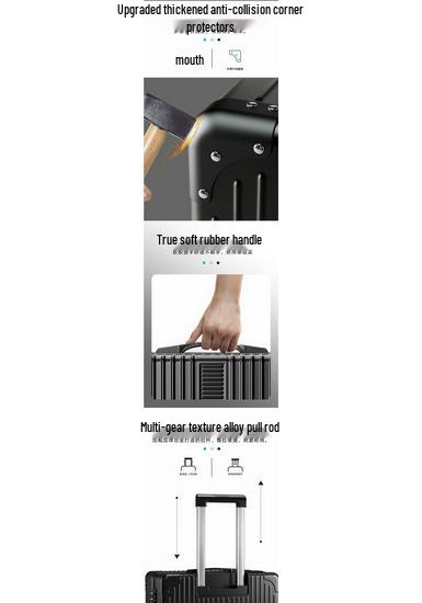 Durable Large-Capacity Leather Travel Suitcase with Universal Wheels and Password Lock