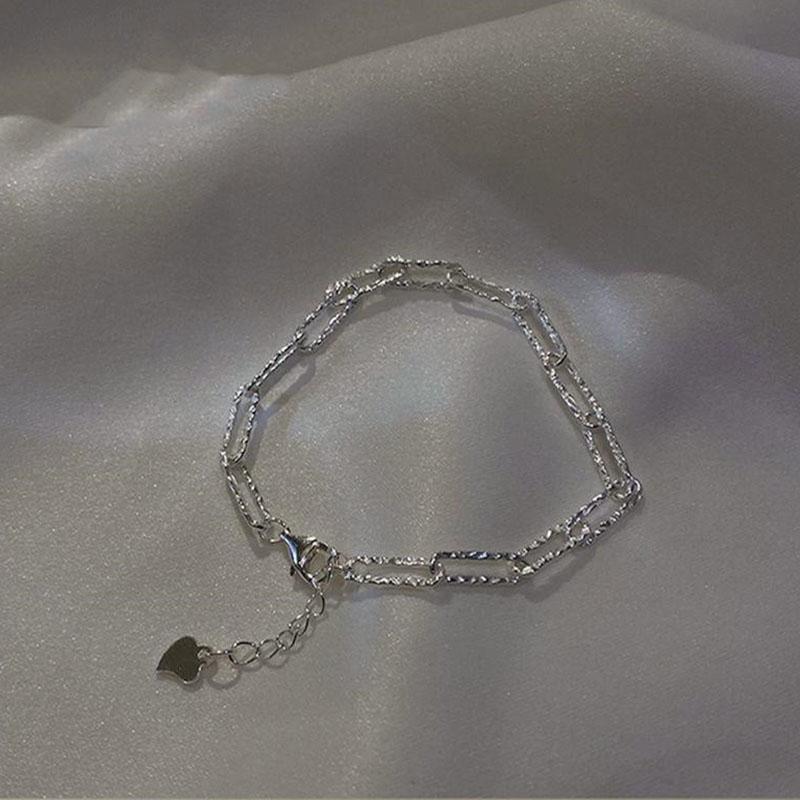 

Sweet Shining Zircon Butterfly Bracelet for Women Anti-Allergic Silver Color Chain Bling Bracelet with Stamp Gift