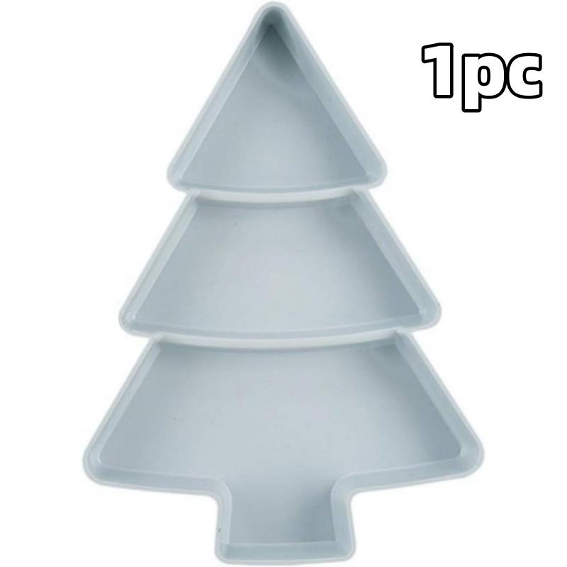 Festive Tree Shape Serving Fruit Plate Household Plastic Tray Portable Nuts Snacks Dishes For Christmas Holiday Party Decoration