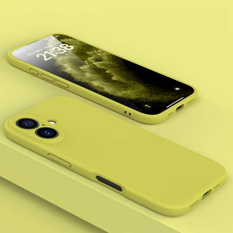 Luxury Liquid Silicone Shockproof Soft Phone Case For iPhone 16 15 14 13 Pro Max 16Pro 15Pro 14Pro 16 Plus Lens Protective Cover
