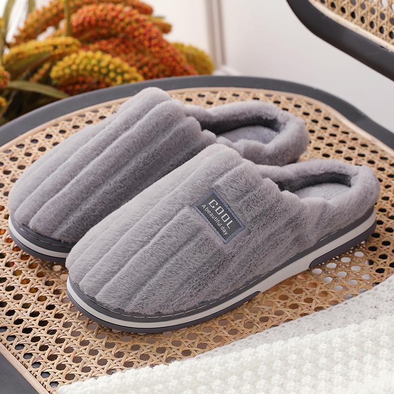 Cotton Slippers for Women and Couples in Autumn and Winter, Indoor Warm Plush Slippers for Men, Anti Slip Thick Cotton Slippers for Winter