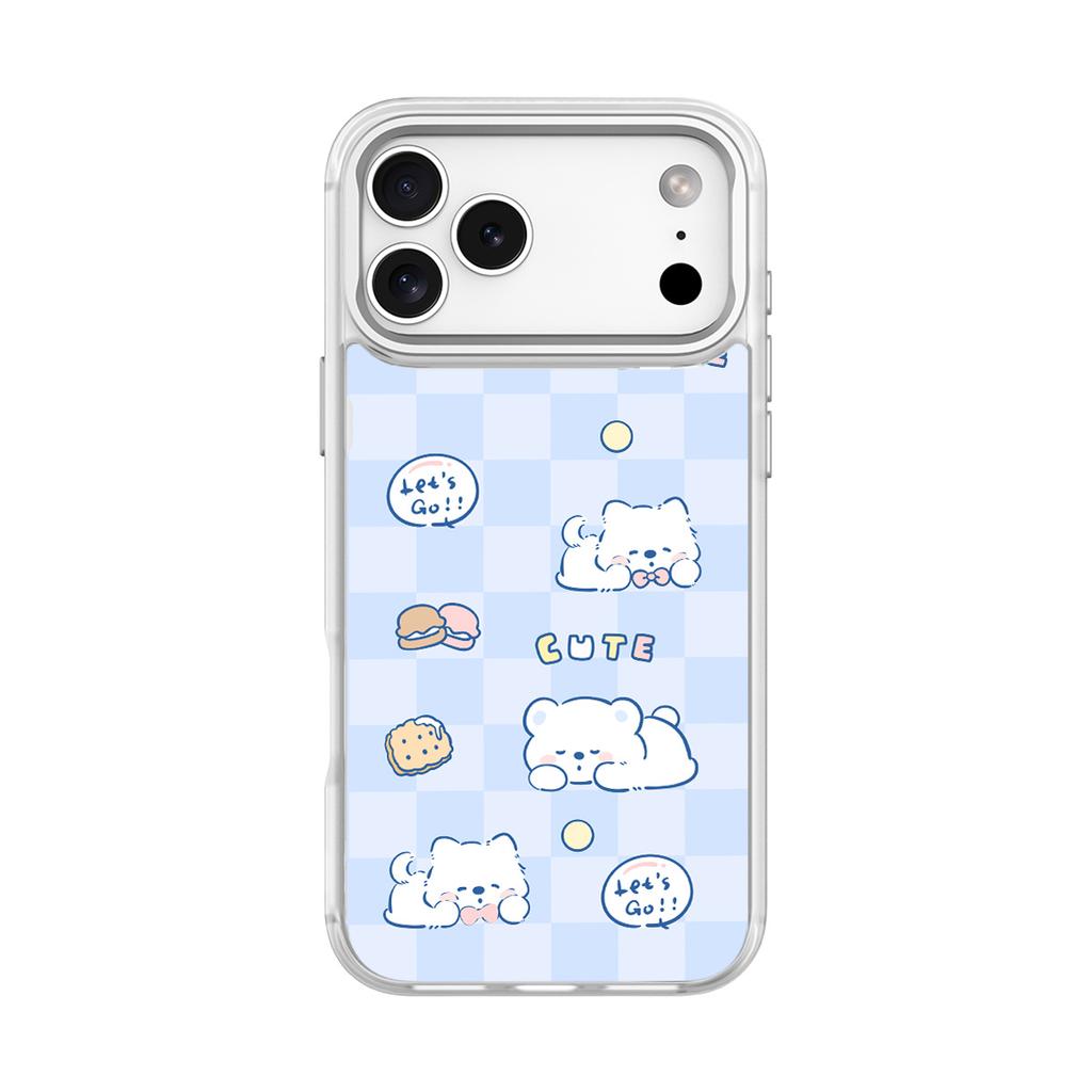 Applicable To Apple 17 Mobile Phone Case, Advanced Sense 16 Replaceable Back Plate 15promax Magnetic Mobile Phone Case, Biscuits, Bear Blue.