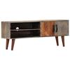 VidaXL TV Stand Grey 130x30x46 Cm Solid Raw Mango Wood