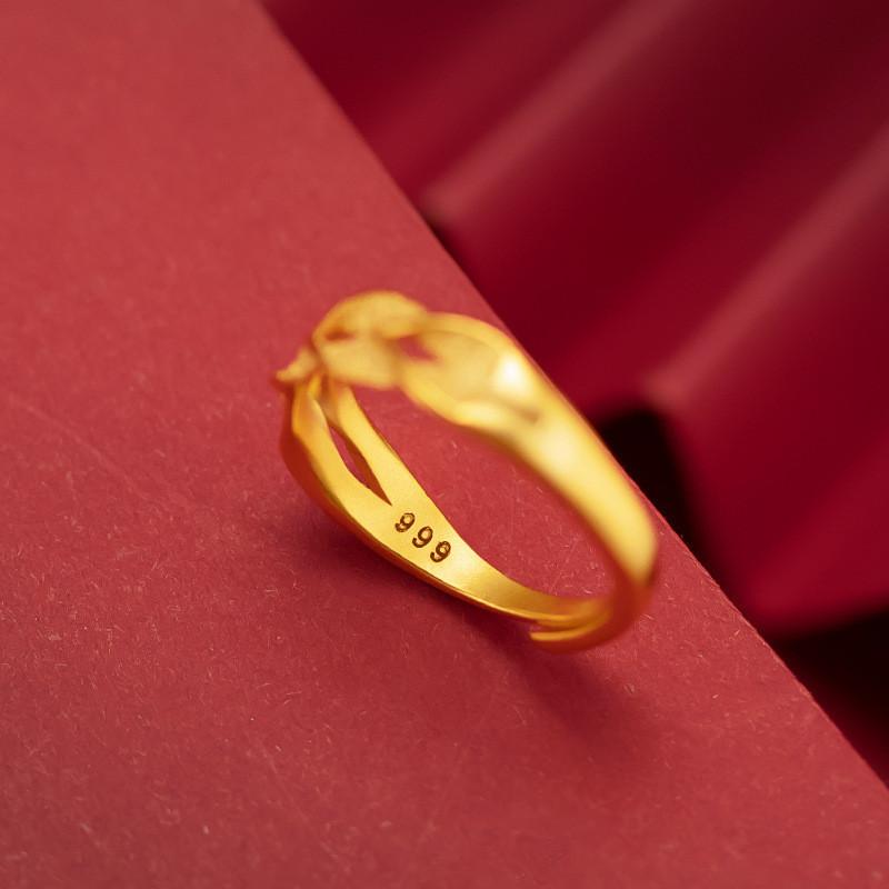 Goldplated Wheat Chic Spike Ring Adjustable Size Trendy Womens Gift Jewelry
