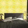 Hippie Background Wallpaper Yellow and White for Living Room and Bedroom 50x1000