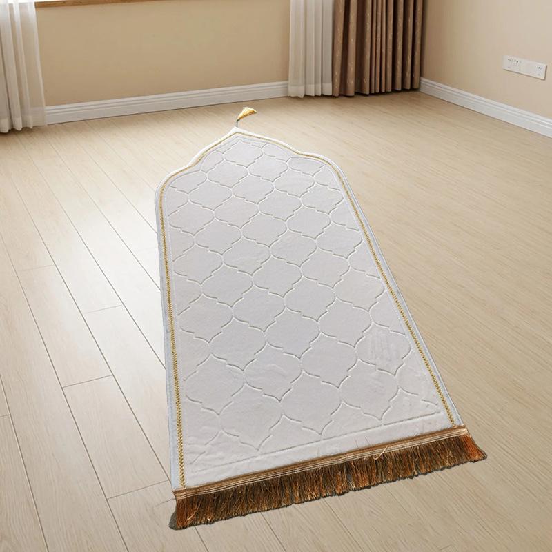 Premium Frilled Prayer Rug - Thick Flannel Cushion with Irregular Pattern