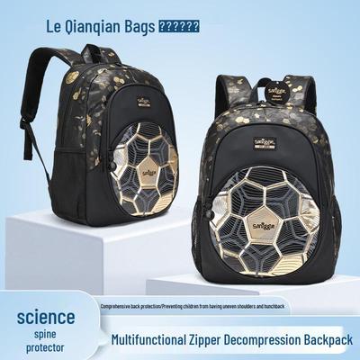 Golden Waterproof Football Backpack - Durable, Multifunctional, Dirt-Resistant, Perfect Gift for Outdoor Use and Elementary School Students