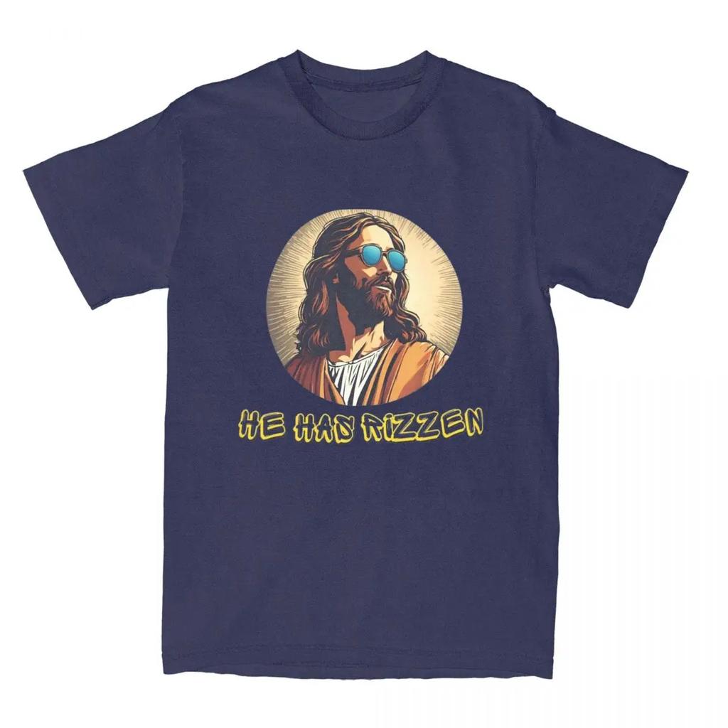Summer Jesus Christ Has Rizzen T Shirt Accessories for Men Women Pure  Funny Saint Tee Shirt Short Sleeve Tops