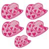 10PCS/lots Pink Western Cowboy Embroidered DIY Iron On Patches For Hats Jackets Jeans Sew Badges Pink Cartoon Embroidery Patch