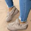 Women's 2020 Autumn/Winter Round Toe Fur Flat Ankle Boots - Large Size, European & American Style