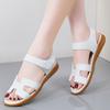 Women Black Sandals Summer White Dressy Open Toe Casual Flats Sandals Plus Size
