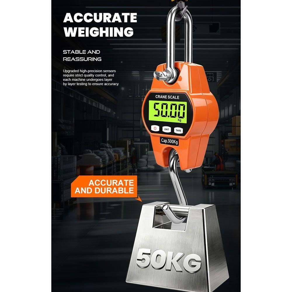 300/500KG Digital Hanging Scale LCD Screen Crane Scale Electronic Hook Scale Warehouse
