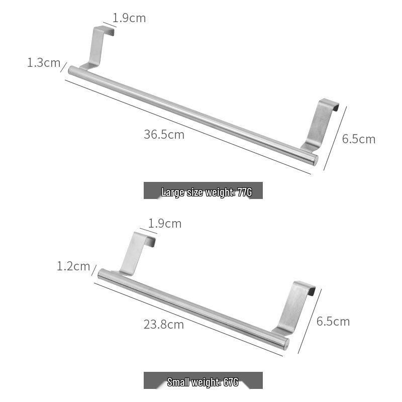 Punch-Free 430 Stainless Steel Towel Rack for Kitchen and Bathroom Doors