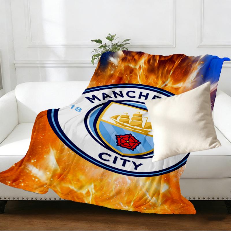 Manchester City FC Print Blanket - Soft & Comfortable, for Bedroom, Travel, Sofa, Home Decoration - Birthday Christmas Gift for Friend