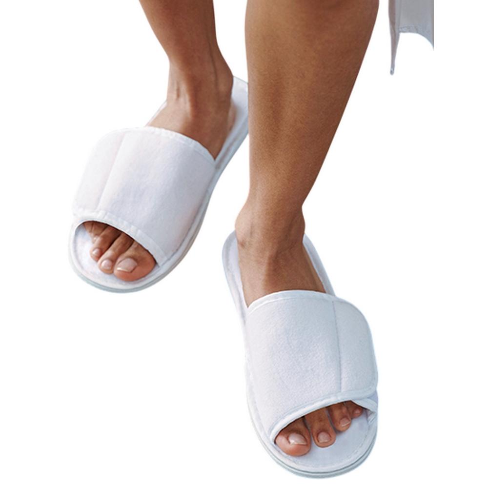 Towel City Unisex Adult Hook and Loop Open Toe Slippers