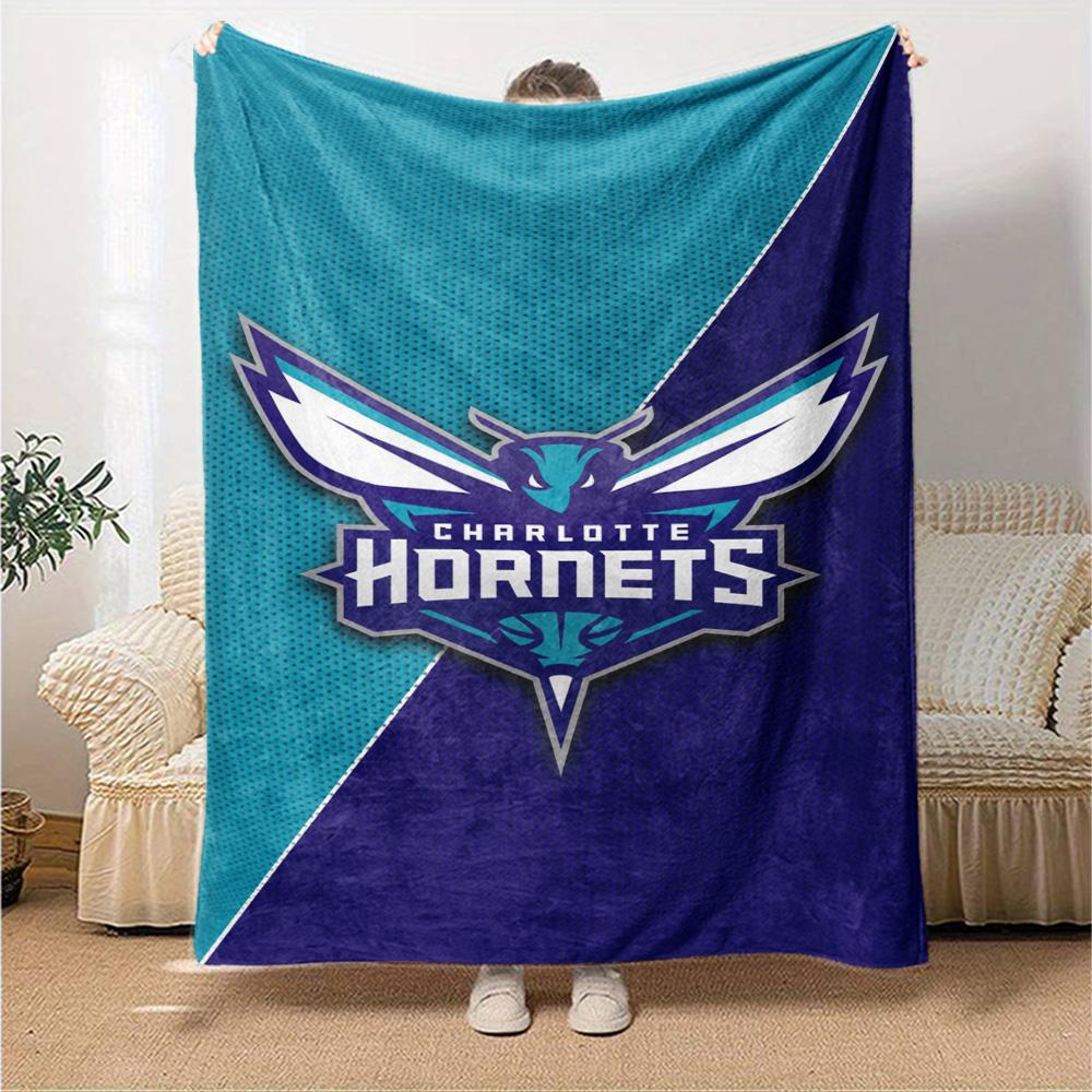 Charlotte Hornets Print Flannel Blanket High Quality Warm Comfortable Cover for All Seasons Perfect for Gifts Home Decor