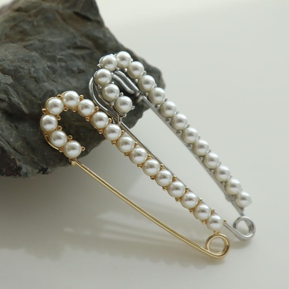 JewelVOX Small Quilt Safety Easy to Use Standard Select [Jewel Box] Brooch, Pearl, Pin, Pin, Size, Gold,