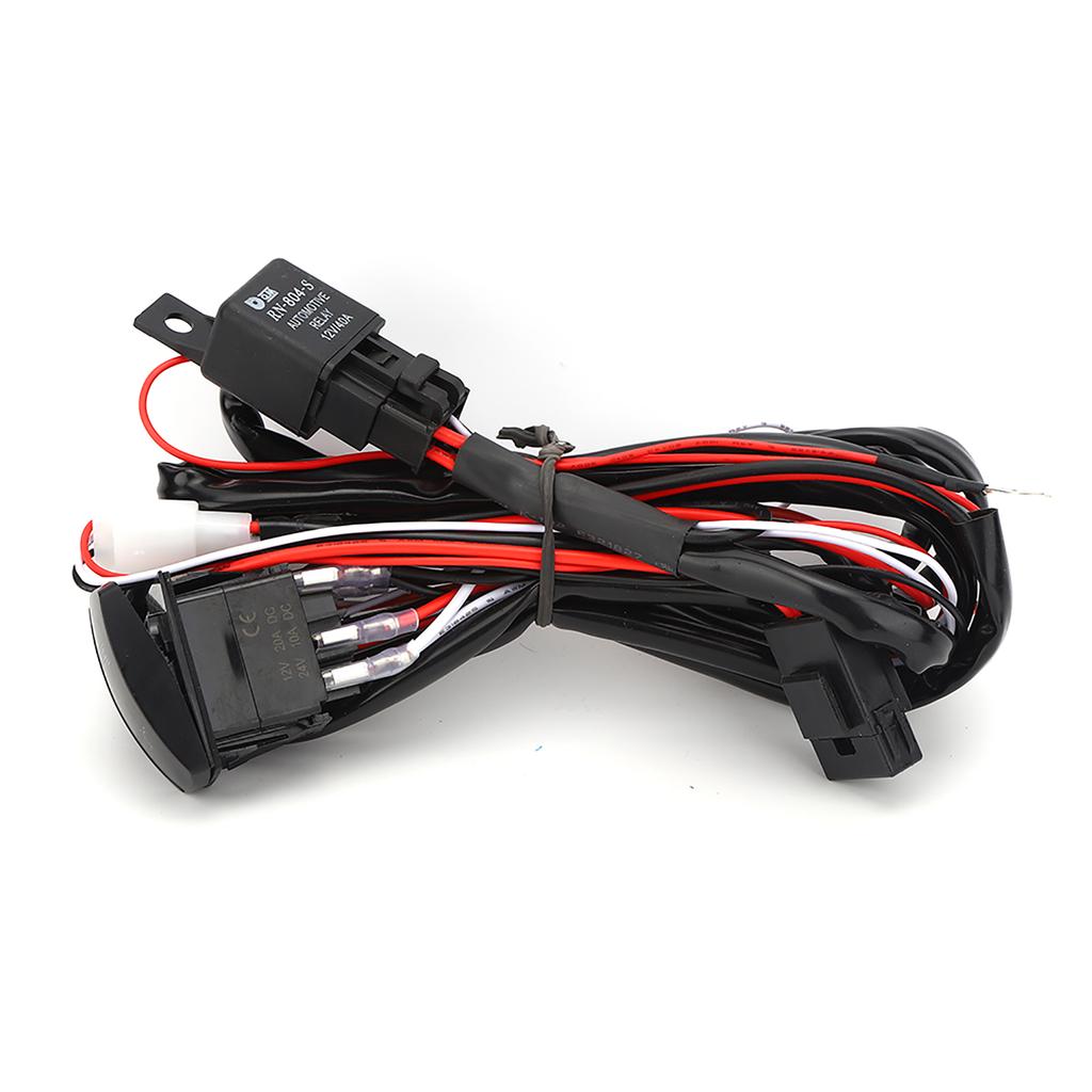 Universal Wiring Harness Kit with LED Working Lamp for 1224V Cars Foglight Light Bar
