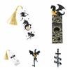 Transparency Black Dragon Book Mark Gothic Punk Reading Supplies Anime Book Tags  Collection