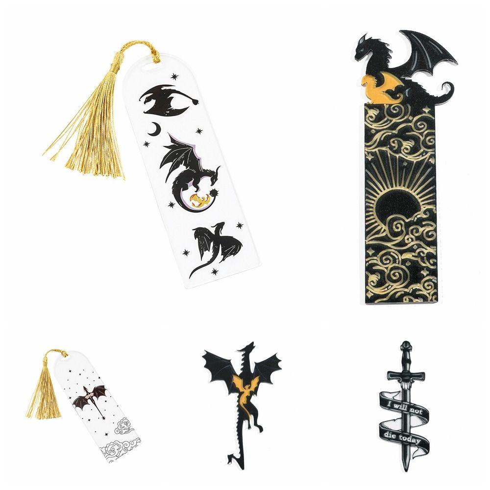 Transparency Black Dragon Book Mark Gothic Punk Reading Supplies Anime Book Tags Collection