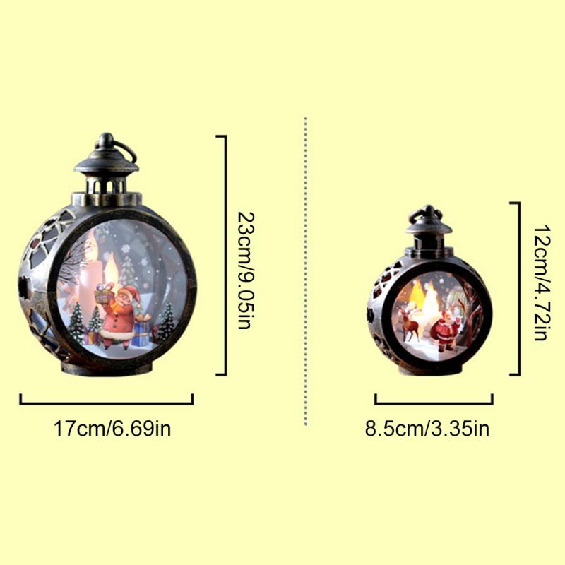 LED Christmas Candles Vintage Candle Lanterns with Led Light Decorative Tabletop Ornament for Indoor Outdoor Decor Party Gift