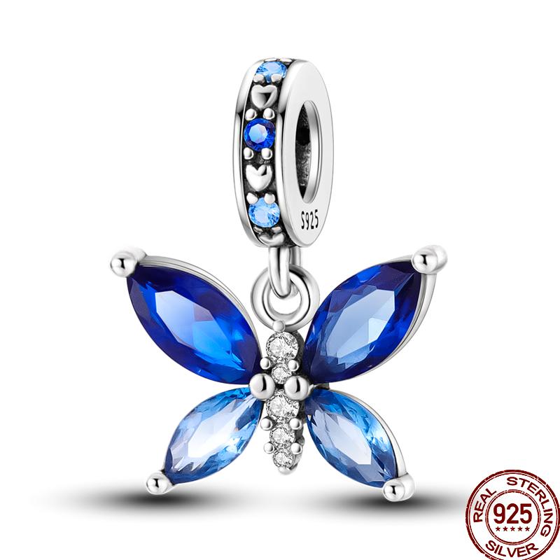 Frühlings-Charm Kupfer Vierblättriges Kleeblatt Schmetterling Libelle Anhänger Perlen Geeignet Für 3Mm Original Armband DIY