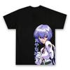 Camiseta Estampada Gráfica Manga Line Art Anime Japonés EVA Rei Ayanami para Hombre Mujer Streetwear Harajuku Y2K Moda Casual Top Oversize Verano Nueva Camiseta